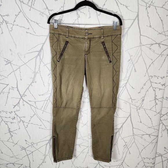 Pilcro & The Letterpress Cotton Stretch Mid Rise Skinny Moto Pants - Picture 1 of 9